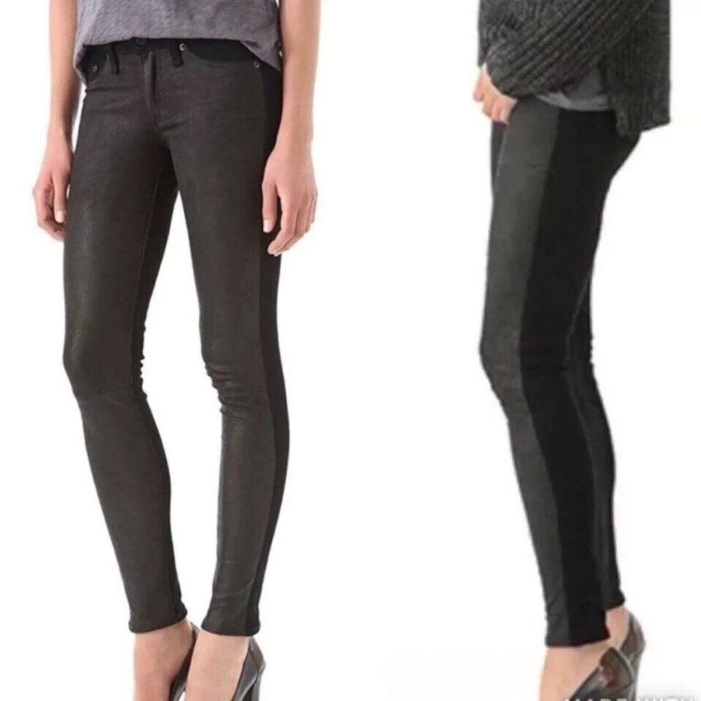 ❤️ RAG & BONE LAMBS LEATHER FRONT SKINNY JEANS, 4 (27)